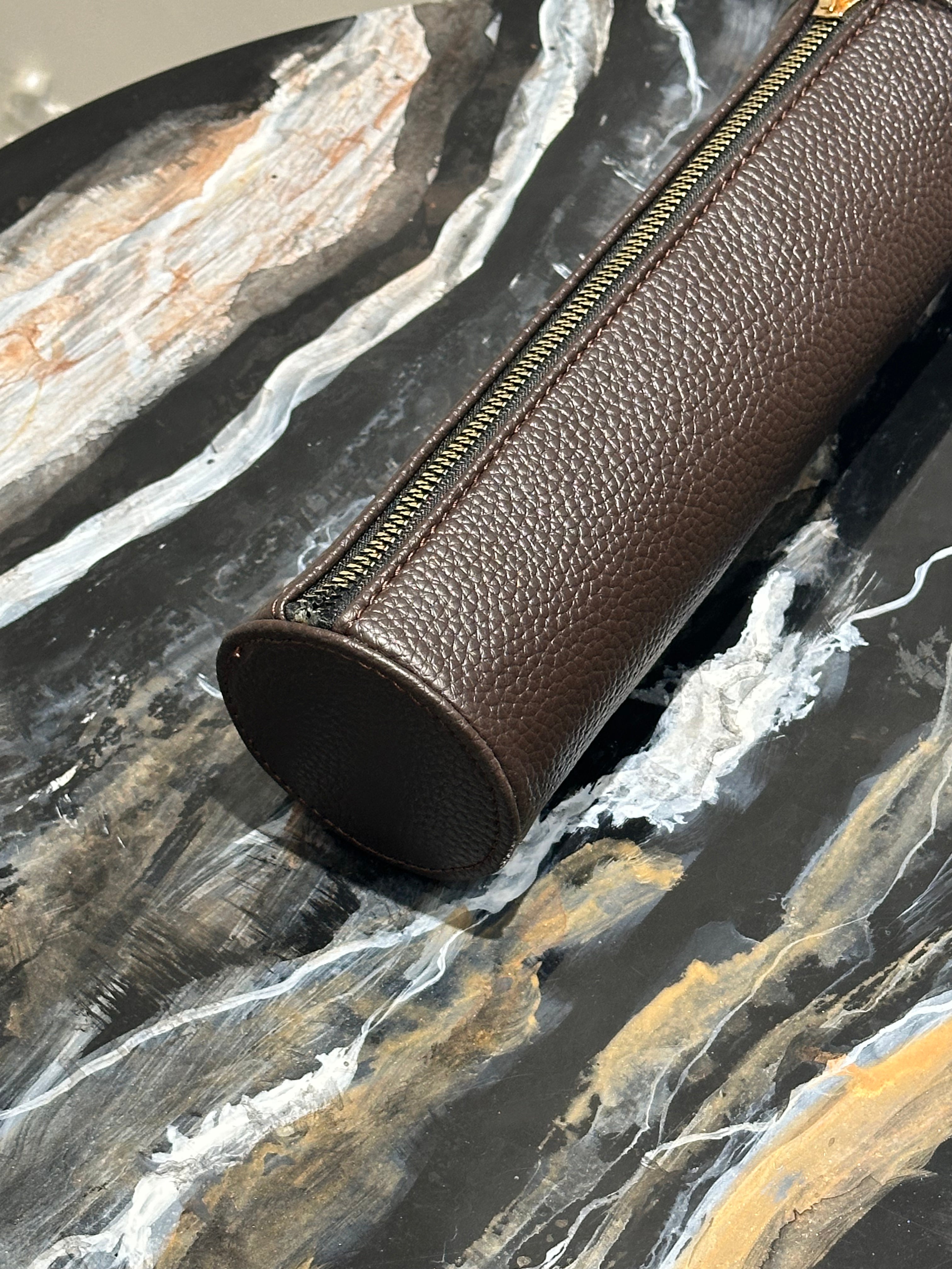 Brown Geometry Pouch