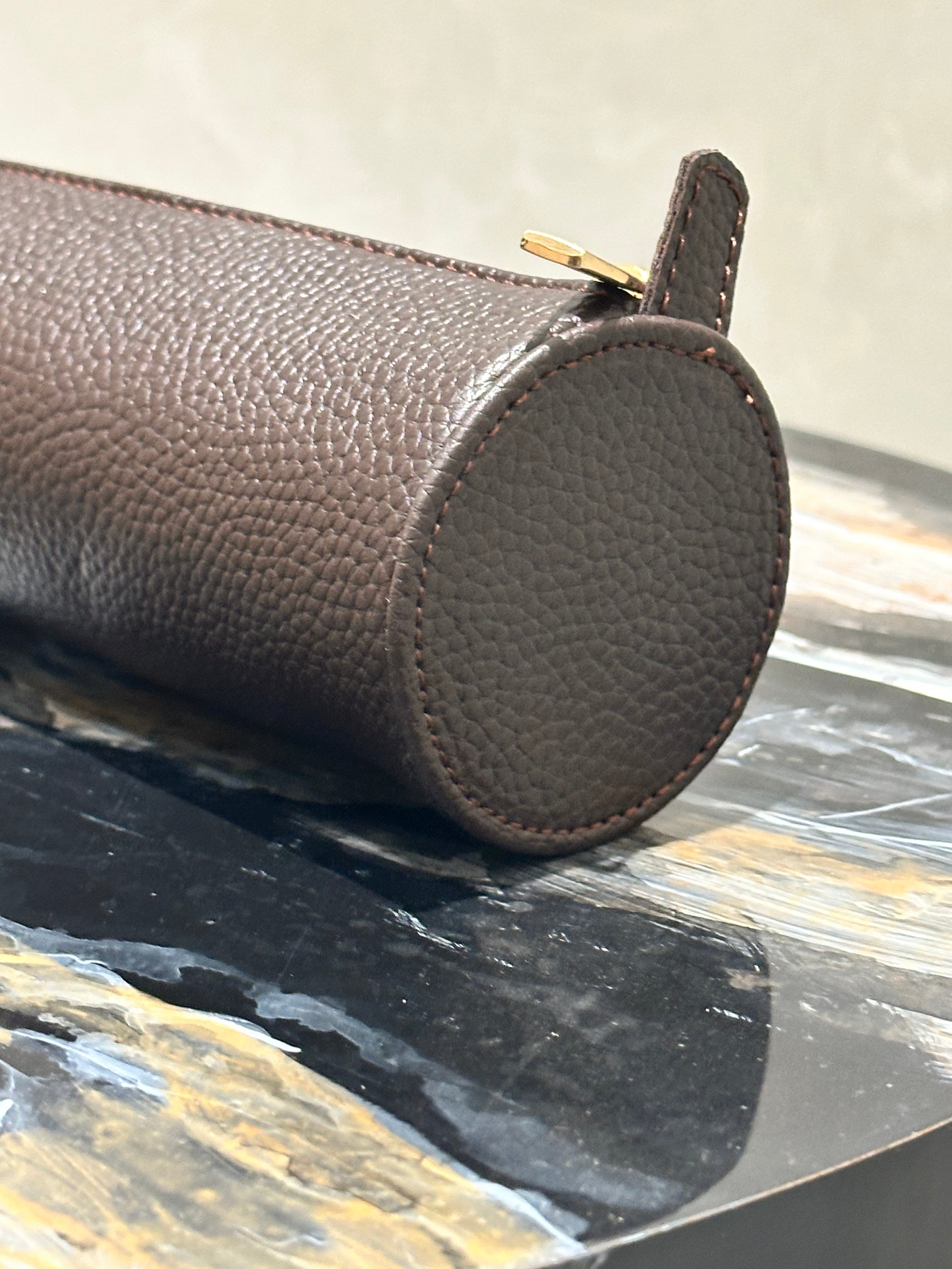 Brown Geometry Pouch