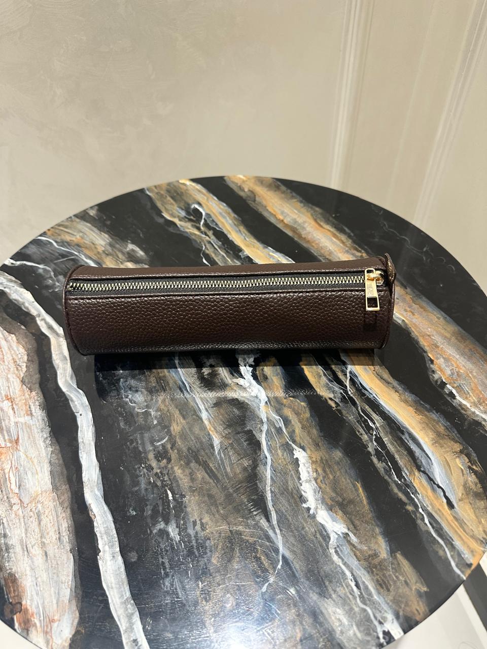 Brown Geometry Pouch