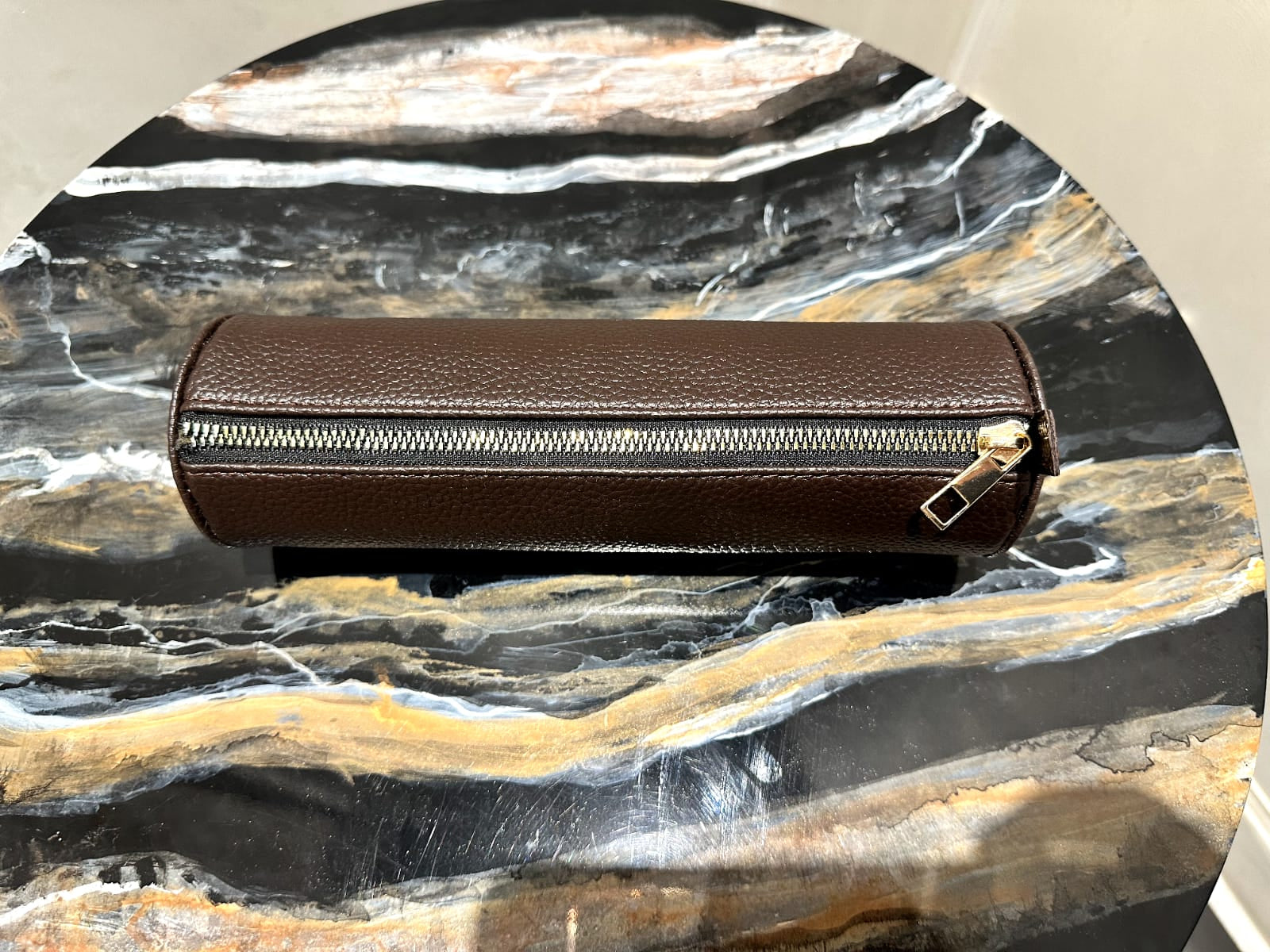 Brown Geometry Pouch